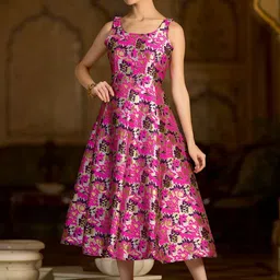 OBSHIVKA Floral Print Jacquard Fit & Flare Midi Dress image 5