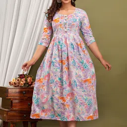 Moda Rapido Women Floral Print Maternity Maxi Dress-picture-53