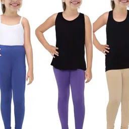 Tik Tok WEARS Girls Blue Churidar Length Leggings-picture-10