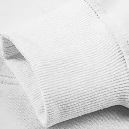 ENITOR Men's Solid White Mandarin Collar Full Sleeve Half Zipper Sweatshirt image 4