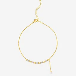 Kushal's Fashion Jewellery Gold-Plated Zircon Studded Anklet-picture-18