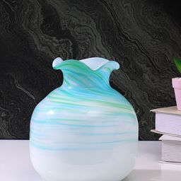 Myntra Elegant Homes Green & Blue Handcrafted Glass FlowerVases-picture-45