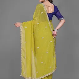 Mitera Embellished Zari Poly Chiffon Saree image 2