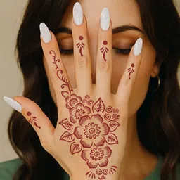 VOORKOMS Combo Mehndi Stencil Sticker With Light Floral Look For Daytime Events image 5