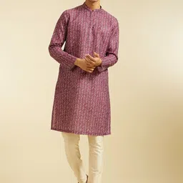 Diwas by Manyavar Printed Mandarin Collar Straight Kurta image 1
