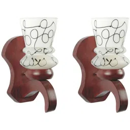 1ST TIME Black & White Colourblocked Wood Contemporary Rectangle Shaped Wall Lamp-picture-31