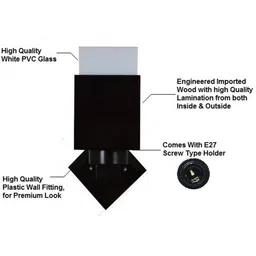 Gojeeva Brown Wood Square Wall Lamps image 3