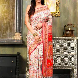 Mitera Woven Design Zari Linen Blend Saree-picture-33