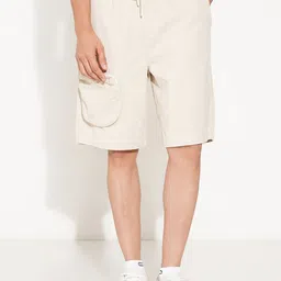 7 Alt by Pantaloons Men Pure Cotton Relaxed Fit Mid-Rise Cargo Shorts-picture-37