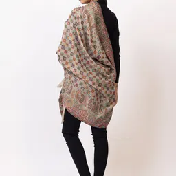 TILLAARI Paisley Printed Shawl With Fringed Border image 5