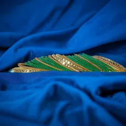 FOMIKA Set of 26 Velvet & Artificial Stone-Studded Bangle image 2