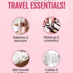 MATRA Pink & Transparent Water Resistant Large Makeup Organiser image 5