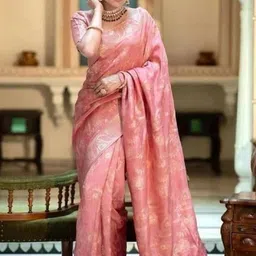 SP TEXTILE CLOTHES Ethnic Motifs Woven Design Zari Banarasi Saree image 3