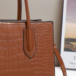 StyleCast Animal Textured Detachable Sling Strap Buckle Structured Handheld Bag image 2