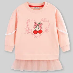 INCLUD Girls Printed Tulle Ruffle Hem Sweatshirt image 4