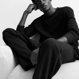 H&M Waffled Cotton Pyjama Top & Bottoms image 3