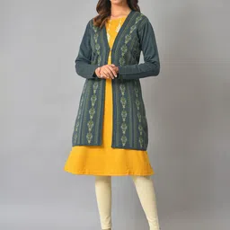 W Women Printed Shawl Collar Cardigan-picture-24