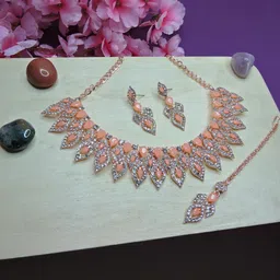 Anouk Rose Gold-Plated Stones-Studded Jewellery Set-picture-11