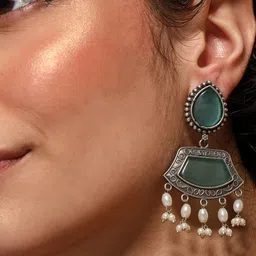 PATOLA BY VJ Geometric Drop Earrings-picture-16