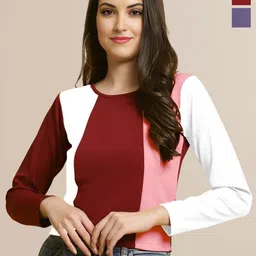 Mast & Harbour Women Pack of 2 Casual Regular Sleeves Solid Women MulticolorTop-picture-26