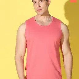 WOOSTRO Pack Of 2 Pure Combed Cotton Gym VestsVWS26(PLAIN PEACH)(MORE ORANGE)-image-88