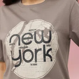 Espresso Typography Printed Pure Cotton Relaxed Fit T-shirt image 2