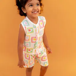 A Toddler Thing Kids Box Of Love Muslin Jhabla and Shorts Clothing Set-picture-23
