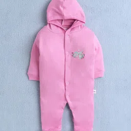 BUMZEE Pack of 2 Girls Printed Hooded Sleepsuit image 3