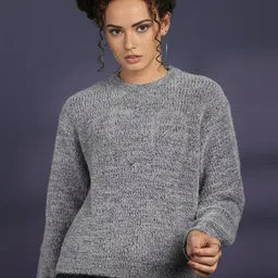 CHKOKKO Women Round Neck Woollen Pullover Sweater-picture-13