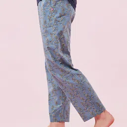 Enamor Printed Pure Cotton Mid-Rise Relaxed Fit Straight-Leg Lounge Pant image 2