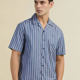 Allen Solly Men Cuban Collar Vertical Striped Cotton Casual Shirt-image-20