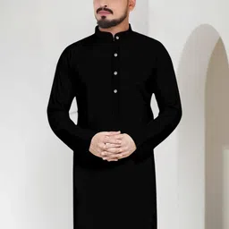 KRUDHA Men Flared Sleeves Chikankari Pathani Kurta-picture-14