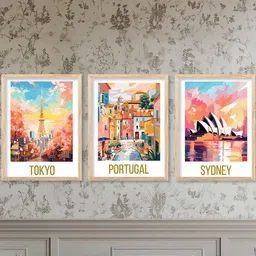 walllane Travel Wall Art With Frame Home Decor Wall Painting For Living Room Office Bedroom image 4