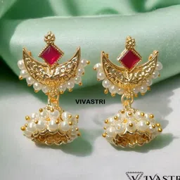 VIVASTRI Women Gold-Plated Alloy Earrings-image-36