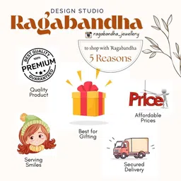 RAGABANDHA DESIGN STUDIO Gold-Plated Cubic Zircon Pendant with Chain image 3