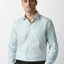 Van Heusen Regular Fit Checked Pure Cotton Formal Shirt-image-71