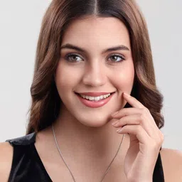 MALENA Silver Plated Crystals Studded Heart Shaped Diamond Necklace image 3