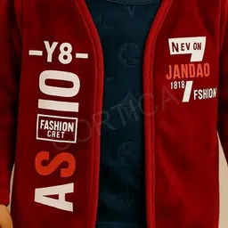 CORTICA Unisex Kids Typography Fleece Lightweight Open Front Jacket image 4