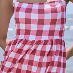 COLOR CAPITAL Women Checked Fit & Flare Dress image 3