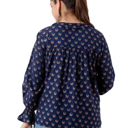 DMP EXPORT Floral Printed Bell Sleeves A Line Kurta image 2