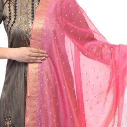 A R SILK DUPATTA HUB Ethnic Motifs Woven Design Zari Dupatta image 3