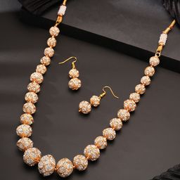 Saraf RS Jewellery Gold Plated American Diamond & Zircon Studded Maala Jewellery Set-picture-23