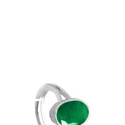 Sidharth Gems 10.25 KT Silver Plated Emerald Adjustable Ring-image-72
