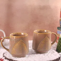 Olive Home Accents Beige Textured Stoneware Matte Mugs Set of Cups and Mugs image 3