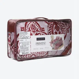 Monte Carlo Maroon & White Floral 250 TC Bedsheet with 2 Pillow Covers 487 GSM image 5