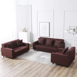 HOKIPO Brown 3 Seater Sofa Cover With Arms image 2