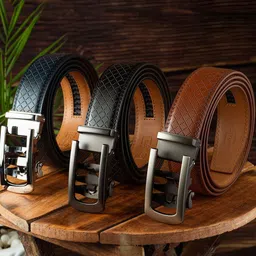 CONTACTS Men Textured Leather Belt image 5