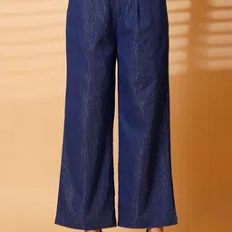 Nomad Lifestyle Striped Pure Cotton V-Neck Top & Trousers Co-Ords image 2