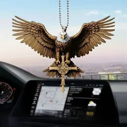 Gopalvilla Brown & White Striking Eagle Design Miniature Car Hanging Ornament-picture-43