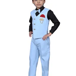 VALUE CREATION Boys V-Neck Single-Breasted Three-Piece Suit image 4